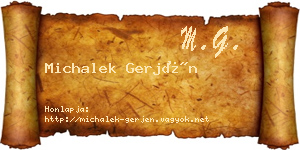 Michalek Gerjén névjegykártya